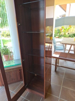 Vitrina de madera y cristal