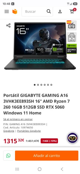 Gigabyte A16 Ryzen 7 RTX 5060