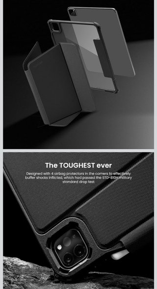 Funda tomtoc iPad Pro 12.9 6/5/4/3 Gen M2/M1