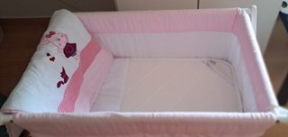 Minicuna bebé con colchón y vestiduras