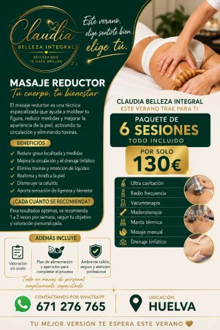 Masajes, limpieza facial, tecnología de punta
