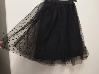 Falda Tul Negra Corazones