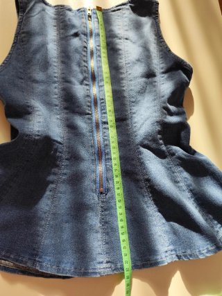 Top jeans con balza