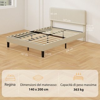 Estructura de Cama de 140x200 cm con Cabecero Acol