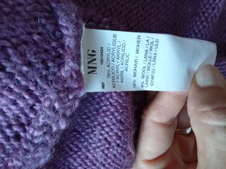 Jersey punto lila cuello alto talla M