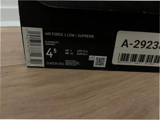Nike Air Force 1 Low Supreme Negro Talla 36.5