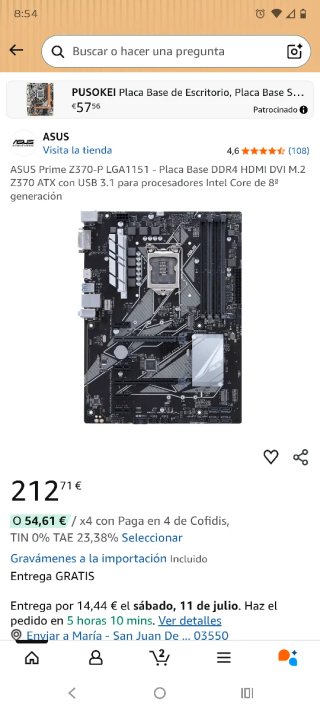 Placa Base ASUS Prime Z370-P LGA1151