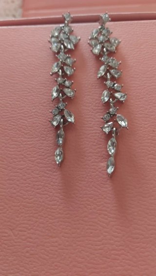 Pendientes largos fiesta novia brillantes