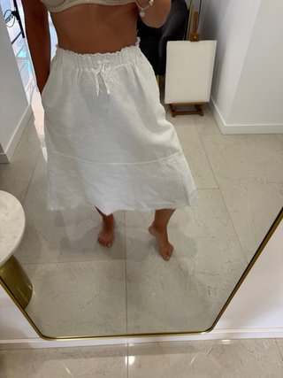 Falda Lino Blanca Talla XS