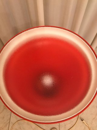 Tavolino vintage rosso in plastica
