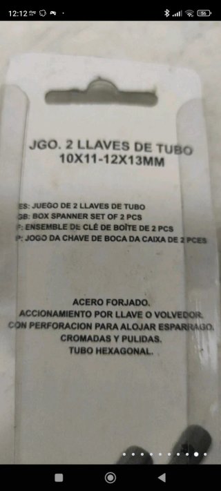 2 llaves de tubo 10-12 y 12-13