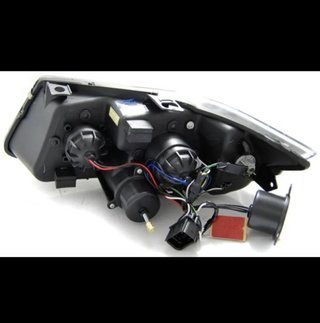 Faros Angel Eyes LED 3D BMW E90 E91 Cromada