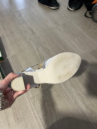 Zapatos de tacón P plateados talla 39