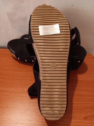 Sandalias cuña negras talla 39