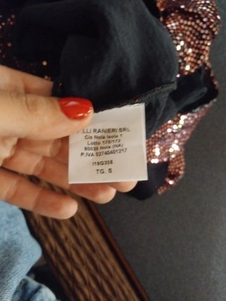 Gonna paillettes marrone/oro