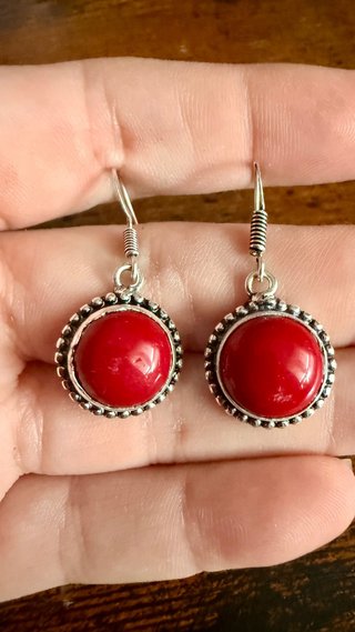 Conjunto Plata 925 y Coral Rojo