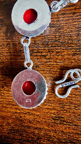 Conjunto Plata 925 y Coral Rojo