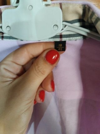 Camicia rosa con dettagli a quadri modello burberr