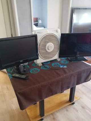 Lote 2 monitores y ventilador