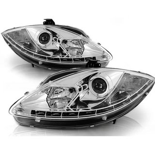 Faros Delanteros DRL Cromados para SEAT León y Alt