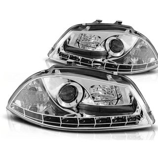 Faros con luz diurna Cromados para SEAT Ibiza 2002