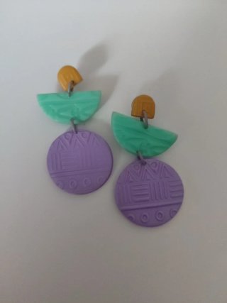 Pendientes arcilla polimérica geométricos