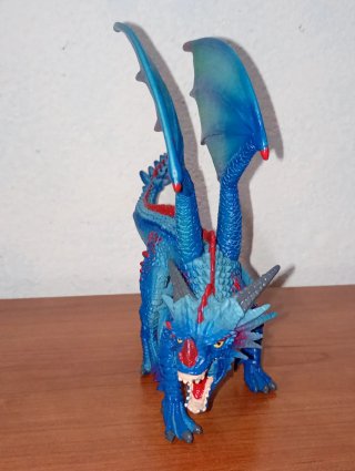 Drago Blu Giocattolo tipo Schleich, cm 12 circa