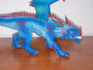 Drago Blu Giocattolo tipo Schleich, cm 12 circa