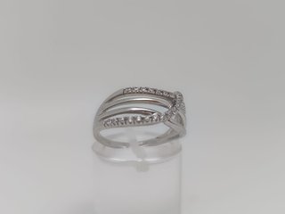 Anillo Oro Blanco 18K con Circonitas