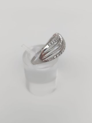 Anillo Oro Blanco 18K con Circonitas