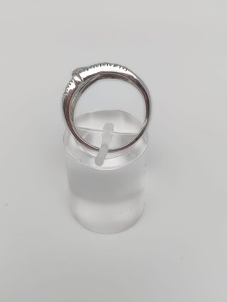Anillo Oro Blanco 18K con Circonitas