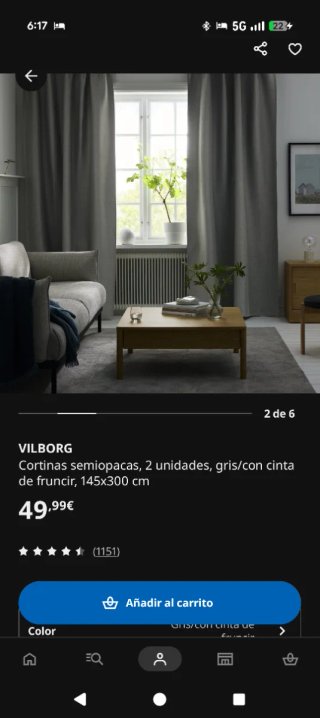 Cortinas grises o azules opacas y transparentes