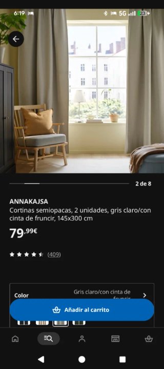 Cortinas grises o azules opacas y transparentes