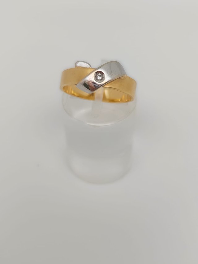 J-0838 Anillo Oro 18K Combinado