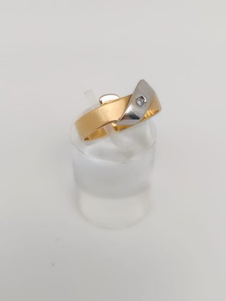 J-0838 Anillo Oro 18K Combinado