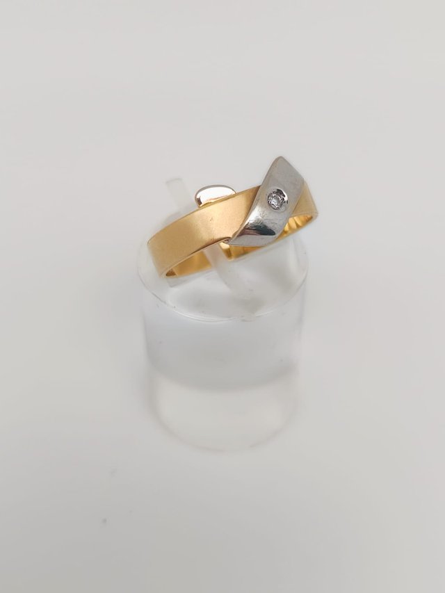 J-0838 Anillo Oro 18K Combinado