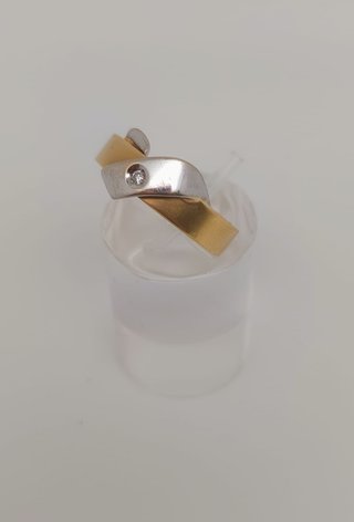 J-0838 Anillo Oro 18K Combinado