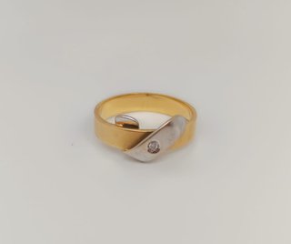 J-0838 Anillo Oro 18K Combinado