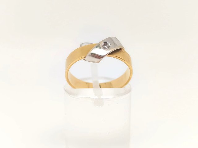 J-0838 Anillo Oro 18K Combinado