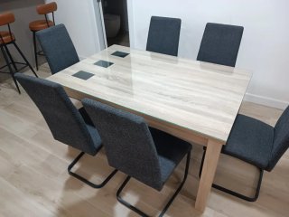 Mesa Comedor + 6 Sillas Modernas