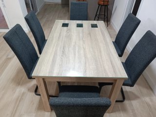 Mesa Comedor + 6 Sillas Modernas