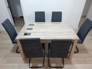 Mesa Comedor + 6 Sillas Modernas
