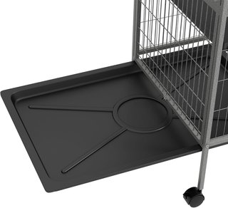 Jaula para Animales Pequeños Con 6 Entradas a Niveles Múltiples Con Hamaca, Jaula para Roedores, Hurones, Chinchillas de Metal y PP, 80X52X159 Cm, Plata y Gris