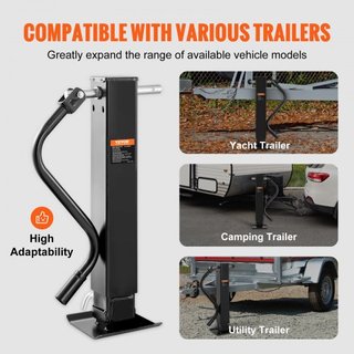 Gato de Remolque, Gato de Lengüeta de Remolque Soldable con Capacidad de Carga de 12000 lb, Soporte de Gato de Remolque con Mango para levantar Remolque de RV, Remolque de Caballo, Remolque Utilit...