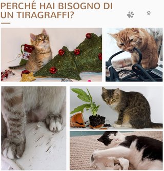 Árbol Rascador Juguete para Gatos con Diferentes Plataformas de Sisal Natural Altura 105Cm Crema