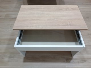 Mesa Centro Elevable Madera y Metal