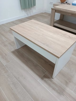 Mesa Centro Elevable Madera y Metal
