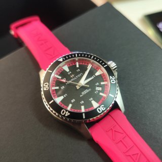 Reloj Hamilton Nuevo Negro y Rosa