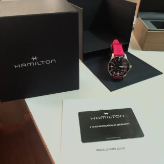 Reloj Hamilton Nuevo Negro y Rosa