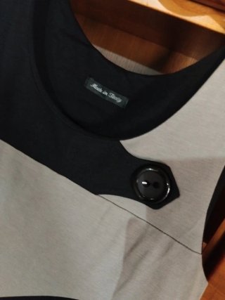 Vestito bicolore nero e grigio